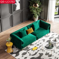 △【精品】千匠一品意式极简高级绒布+高密度海绵实木内框架沙发QS-LC1757-H