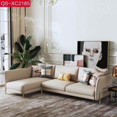 △【精品】千匠一品意式轻奢高档布艺+高密度海绵实木框架沙发QS-XC2185-H