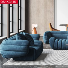 △【精品】千匠一品意式轻奢高档绒布+高密度海绵松木框架沙发QS-XC115-H