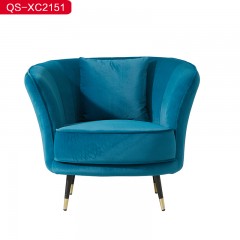 △【精品】千匠一品意式轻奢优质冰金绒+高密度海绵实木框架单人椅QS-XC2151-H