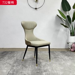 千匠一品 现代风格 西皮+高密度海绵+碳素钢 时尚大气餐桌OY-1832/餐椅 732-X