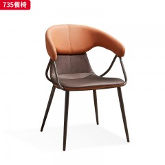 千匠一品 现代风格 布艺+高密度海绵+碳素钢框架 高档大气餐椅 735-X