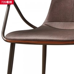 千匠一品 现代风格 布艺+高密度海绵+碳素钢框架 高档大气餐椅 735-X