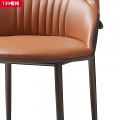 千匠一品 现代风格 西皮+高密度海绵+碳素钢框架 时尚大气餐椅 739-X