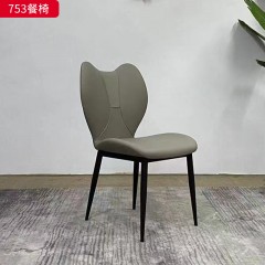 千匠一品 现代风格 西皮+高密度海绵+黑砂碳素钢 时尚大气餐椅 753-X