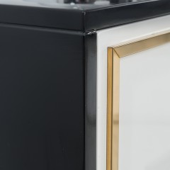 【精品】千匠一品轻奢意式极简风格高密度板+不锈钢框架餐边柜432-J
