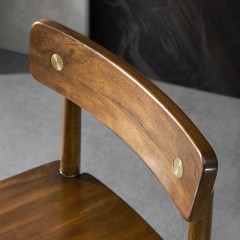 千匠一品 北欧风格进口奥克榄实木+橡胶木实木脚靠背餐椅MG3-201A-J