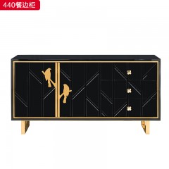 △千匠一品 现代风格+高密度板+钢化玻璃面+不锈钢框架餐边柜-440-S