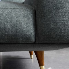 千匠一品 北欧风格高端混纺棉麻桉木内框三人位沙发MG-09A-J