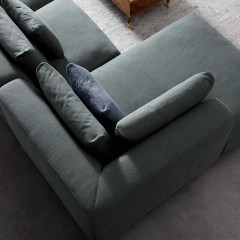 千匠一品 北欧风格高端混纺棉麻桉木内框三人位沙发MG-09A-J