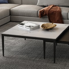△【精品】千匠一品轻奢意式极简优质岩板+多层实木板大小方几组合YS3-PD006A-J