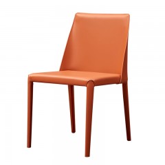 【精品】千匠一品轻奢意式极简优质铁框架+高密度海棉+马鞍皮椅子234-M