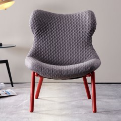 【精品】千匠一品轻奢意式极简优质棉麻布+高密度海绵+碳素钢脚休闲椅B3053-M