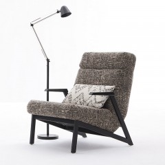 【精品】千匠一品轻奢意式极简优质棉麻布+高密度海绵+碳素钢框架休闲椅B3109#-M
