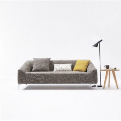 【精品】千匠一品轻奢意式极简优质粗麻布+高回弹海棉+铁框架三人位沙发8018-M