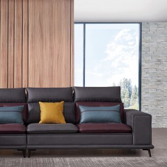 千匠一品 意式风格精选优质科技布+密度整芯海绵实木框架DE044-SF3转角沙发-J