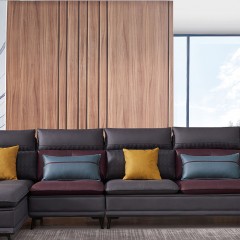 千匠一品 意式风格精选优质科技布+密度整芯海绵实木框架DE044-SF3转角沙发-J