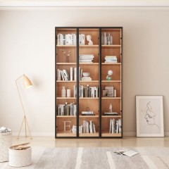 △千匠一品现代极简风格E1实木多层板+钢化玻璃书柜S6205B-H