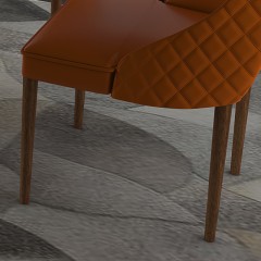 千匠一品优质意式极简白蜡木+超纤皮+环保油漆餐椅P701-H