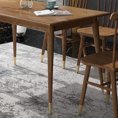 千匠一品北欧风格优质白蜡木框架+环保油漆+铜脚套1.4/1.6m餐桌T801-Z