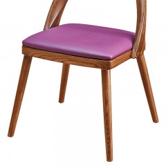 千匠一品首推北欧风格白蜡木框架+环保油漆+超纤皮坐垫餐椅P802-Z