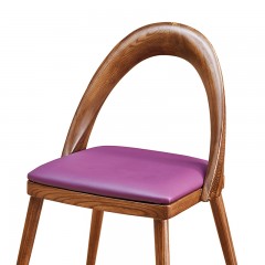 千匠一品首推北欧风格白蜡木框架+环保油漆+超纤皮坐垫餐椅P802-Z