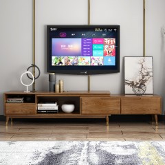 千匠一品首推优质北欧白蜡木+橡胶木+实木多层板+环保油漆伸缩电视柜K806-H