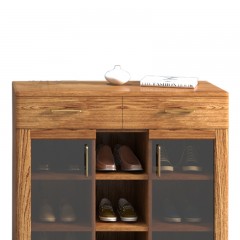 千匠一品首推意式极简白蜡木+橡胶木+实木多层板+环保油漆鞋柜M702-H