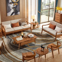 千匠一品首推北欧风格优质白蜡木框架+布艺1+2+3沙发组合/转角沙发W803A-M