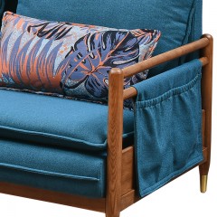 千匠一品北欧风格优质橡胶木+布艺+白蜡木实木框架转角沙发W807-M