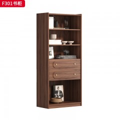 千匠一品 中古风格 核桃木+灯带 时尚简约书柜F301-J
