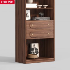 千匠一品 中古风格 核桃木+灯带 时尚简约书柜F301-J