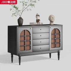 千匠一品 中古风格 核桃木 时尚简约餐边柜J303-J