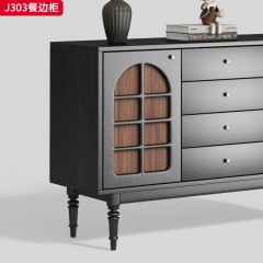 千匠一品 中古风格 核桃木 时尚简约餐边柜J303-J