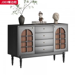 千匠一品 中古风格 核桃木 时尚简约餐边柜J303-J