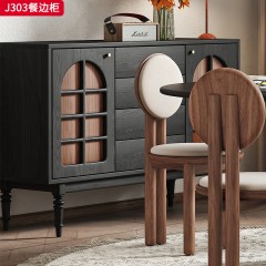 千匠一品 中古风格 核桃木 时尚简约餐边柜J303-J