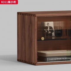 千匠一品 中古风格 核桃木+长虹玻璃 时尚简约展示柜K311-J