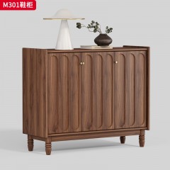 千匠一品 中古风格 核桃木 时尚简约鞋柜M301-J