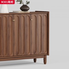 千匠一品 中古风格 核桃木 时尚简约鞋柜M301-J