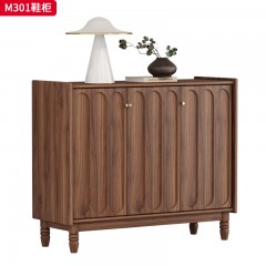 千匠一品 中古风格 核桃木 时尚简约鞋柜M301-J