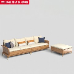 千匠一品 北欧风格 进口白蜡木+布艺面料+高密度海绵+金属脚套 时尚简约沙发W816-J