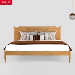 千匠一品 北欧风格 白蜡木实木+松木床板+五金脚套 时尚简约床A821-J