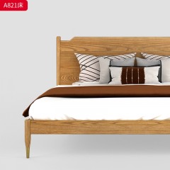 千匠一品 北欧风格 白蜡木实木+松木床板+五金脚套 时尚简约床A821-J