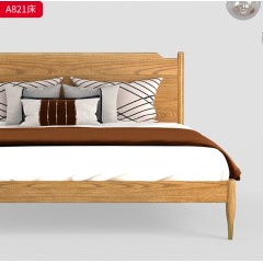 千匠一品 北欧风格 白蜡木实木+松木床板+五金脚套 时尚简约床A821-J