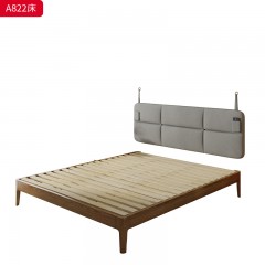 千匠一品 北欧风格 白蜡木实木+松木床板+科技布面料+高密度海绵 时尚简约床A822-J