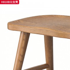 千匠一品 北欧风格 进口白蜡木+金属脚套 时尚简约元宝凳H810B-J