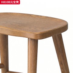 千匠一品 北欧风格 进口白蜡木+金属脚套 时尚简约元宝凳H810B-J