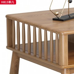 千匠一品 北欧风格 进口白蜡木+木台面 岩板台面 时尚简约茶几H813-J