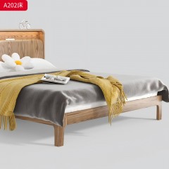 千匠一品 北欧风格 白蜡木+松木床板+五金脚套 时尚简约床A202-J