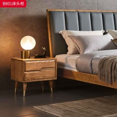 千匠一品 北欧风格 白蜡木实木+五金脚套 时尚简约床B801 B802 B806-J